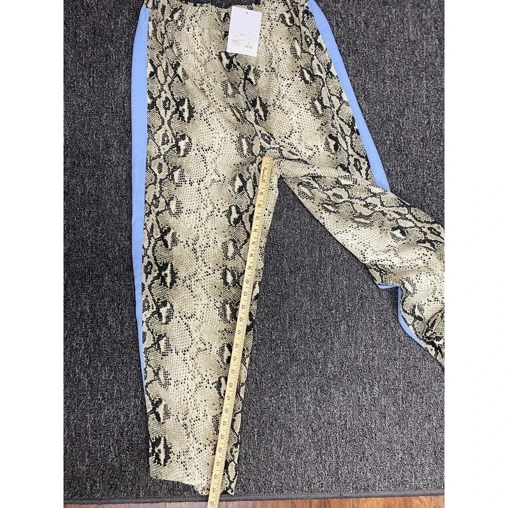 Honey Punch Brown Blue Pin Stripe Animal Print Elastic Waist Pants Women’s L NEW - Picture 7 of 7